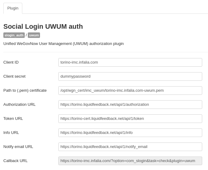 Example UWUM plugin setup